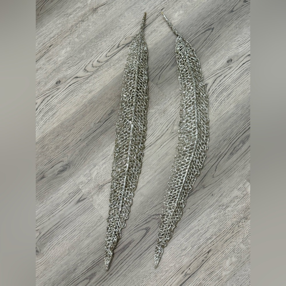 Set of 2 Brand NEW large glitter Feathers - 36" L by 4"W